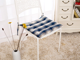 日式简约款格子棉麻椅子坐垫 四季办公室椅坐垫餐椅垫防滑可定制