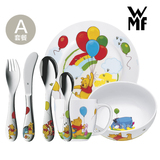 德国WMF福腾宝迪士尼米老鼠维尼熊儿童餐具七件套刀叉勺瓷碗杯碟