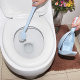 日本进口创意家居 清洁弯头长柄马桶刷耐用刷 厕所坐便器软毛刷子