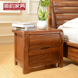 简韵 床头柜实木 现代简约新中式储物柜 全实木置物乌金木床边柜