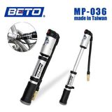 台湾BETO-mp-036自行车打气筒双气缸前叉打气筒带压力表美法嘴