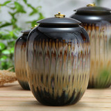 景德镇陶瓷茶叶罐大号手工颜色釉储存罐 密封罐 绿茶罐 普洱茶罐