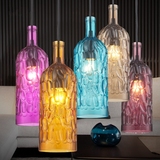 现代创意彩色酒瓶吊灯个性咖啡厅酒吧吧台单头玻璃灯餐厅吊灯三头