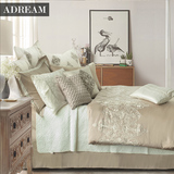 A-Dream/一梦居淑女风美式多件套全棉床上用品纯色绣花欧式四件套