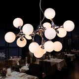 后现代多头餐厅吊灯 简约个性玻璃球灯 创意分子卧室吊灯 餐厅灯