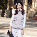 实拍2016冬款女短款马甲新款韩版立领面包羽绒棉服潮韩版女装