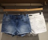 拉夏贝尔2016年夏季新款简约休闲风牛仔短裤女10010272 10010273
