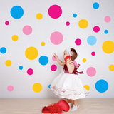 墙贴纸儿童房间教室幼儿园墙壁装饰贴画创意纯色彩色圆圈圆点圆形
