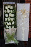 19朵白玫瑰雪山高档礼盒预定上海鲜花速递同城七夕节圣诞节送花