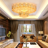 金色圆形客厅水晶灯大气豪华别墅复式楼餐厅大厅灯具1 1.2 1.5米