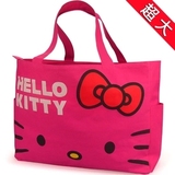 Hello Kitty 购物袋/超大号凯蒂猫帆布手提包 行李包 拉链开口