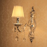 银色单头客厅壁灯 卧室床头壁灯 欧式蜡烛壁灯 过道卫生间壁灯