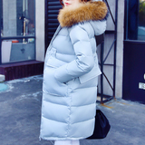 2015冬装新款韩版真貉子毛羽绒服女中长款加厚修身保暖带毛领外套