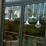 吊灯灯泡墙贴 复古西餐厅卧室咖啡奶茶服装店铺橱窗装饰玻璃贴纸