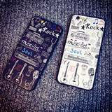 原创意手绘音乐苹果6s手机壳iPhone6plus保护套浮雕全包防摔壳潮
