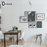 黑白空间 抽象北欧照片墙创意组合相框 办公室饰品客厅沙发相框墙