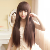 假发女长直发韩国女士齐刘海发套学生可爱自然黑长发蓬松逼真头发