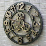 欧式客厅挂钟现代复古艺术创意齿轮时钟简约个性家居酒吧装饰钟表