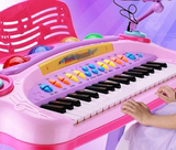b儿童书桌电子琴小钢琴带麦克风女孩宝宝小孩益智玩具