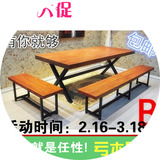 铁艺餐桌实木办公桌会议桌单人4人位书桌家用台式电脑桌椅写字台