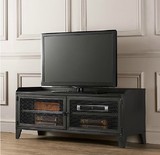 美式创意铁艺电视柜仿古做旧客厅置物架法式复古电视桌房间收纳架