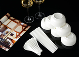 纯白瓷 创意碗勺筷包邮 骨瓷碗 韩式碗 6碗6勺6筷 商务礼品可定制