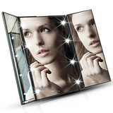 LED化妆镜 带灯折叠梳妆镜子 bling便携镜子台式大号欧式双面包邮
