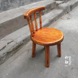 自然松木实木 中式舒适小转椅 靠背椅 休闲凳