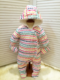 外贸0-2岁婴儿男女宝宝加厚加绒连体服衣爬服外套外出服棉衣