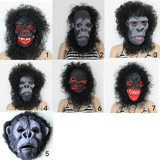 猩猩面具假发 原始人 猴子面具假发 骷髅鬼节万圣节面具假发