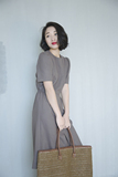 【丁東】独家日本原单高级货vintage文艺森女泡泡袖短袖连衣裙