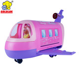 GOLDLOK高乐豪华航班变形飞机车女孩过家家芭比娃娃玩具房屋模型