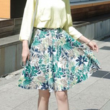 韩国代购 复古印花伞裙这个夏天带给你们最美好的棉麻大摆半身裙