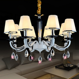 欧式水晶吊灯简约大气客厅灯具后现代LED白色简欧餐厅灯卧室灯饰