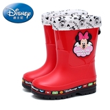 正品迪士尼儿童雨鞋 男女童加棉保暖中筒雨靴中小童新品特价水鞋