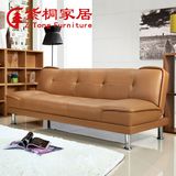 紫桐 沙发床可折叠两用简约实木皮艺双人日式多功能沙发床1.8/2米