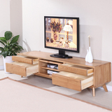 森兰  全实木电视柜北欧日式宜家白橡木地柜小户型环保木质家具