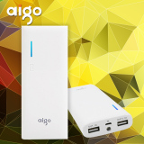 aigo移动电源K200 20000毫安 通用充电宝双USB输出爱国者电子出品