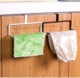 厨房简易毛巾架挂钩 免打孔单杆毛巾架橱柜门后抹布小收纳挂架