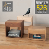 日式风格纯实木床头柜北欧边柜现代简约环保带抽屉卧室家具可定制