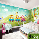 个性定制3d墙纸壁画 儿童房卧室床头宝宝房间田园壁纸 森林小火车