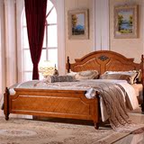 全实木床双人床1.5 1.8米 纯美式乡村大床橡木原木婚床 欧式