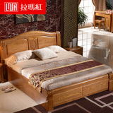 全实木床1.8储物高箱双人床1.5米婚床现代中式卧室家具白色榆木床