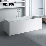 可洁士/KJS 人造石浴缸白色亮光长方形1.7米环保绮美石独立式浴缸