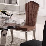 不锈钢餐椅酒店餐厅椅子新款欧式靠背椅子绒布布艺家居餐桌椅组合
