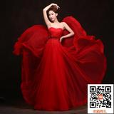 中式新娘敬酒服2016春夏新款红色孕妇结婚礼服长款高腰晚礼服抹胸
