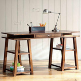 美式loft复古全实木创意电脑办公桌简易实用宜家书桌个性老板桌子