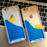 液体iPhone6手机壳6plus游泳小黄鸭苹果6s保护套流动流沙情侣男女