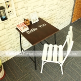 美式奶茶店桌椅组合 铁艺复古休闲咖啡厅小户型餐桌甜品店星巴克