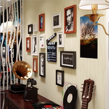 黑白现代客厅玄关卧室美式实木电影人创意照片墙相框组合人物海报